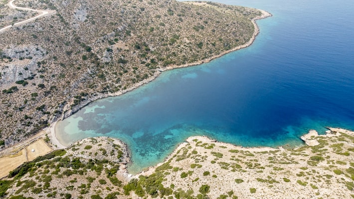 Zatoczka na Agathonisi widok z góry