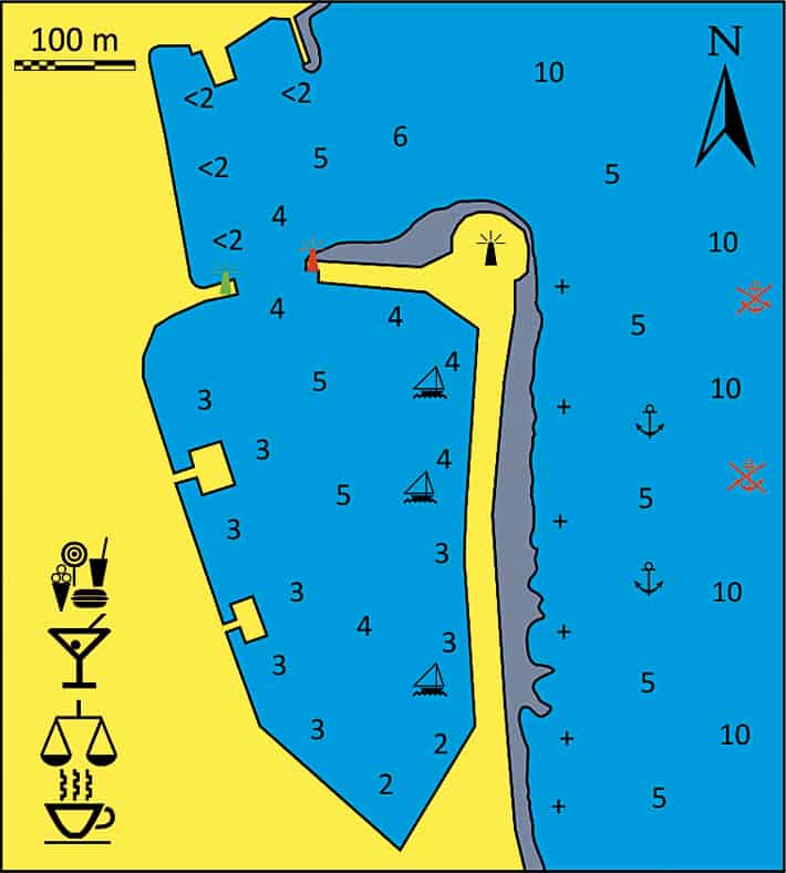 mapa port Mandraki