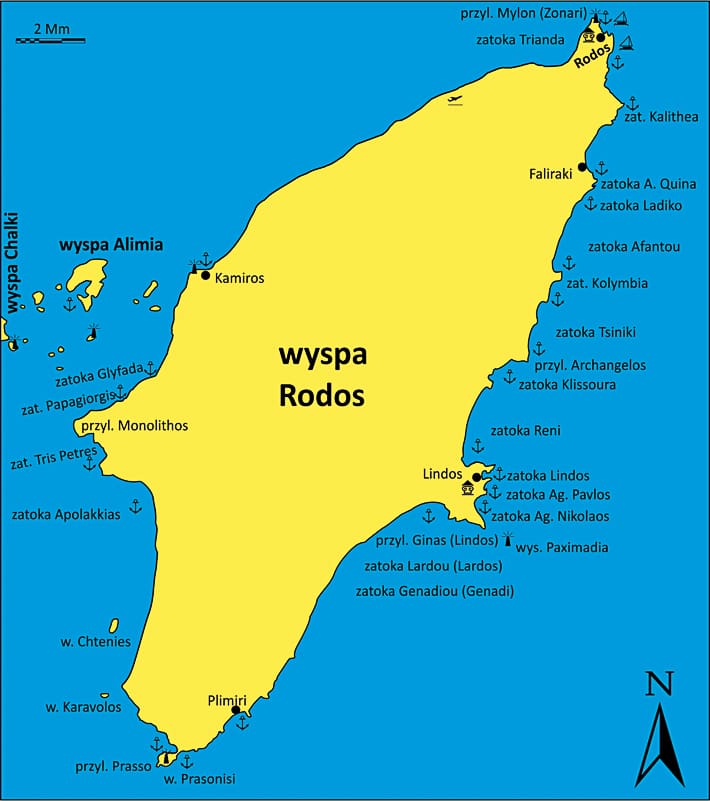 mapka wyspa Rodos