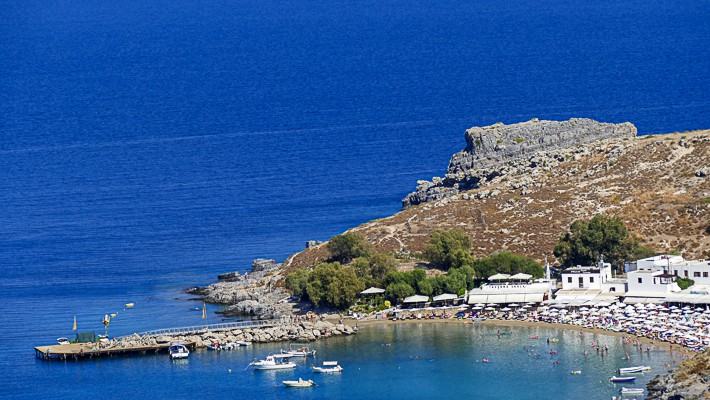 widok na zatokę Lindos na Rodos