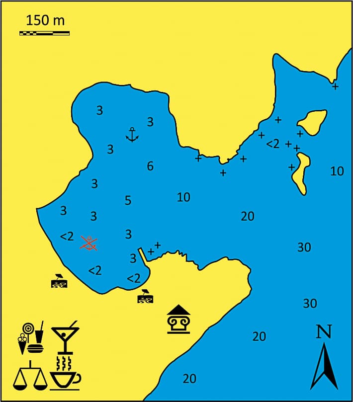 mapa zatoka Lindos