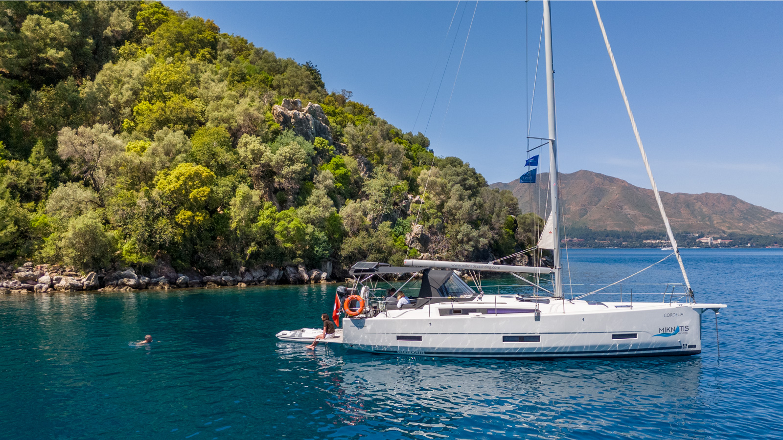 Jacht cumowanie kotwica okolice Marmaris